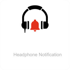 Headphone Notification and info icon concept