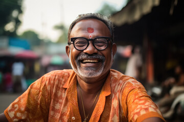 Fototapeta premium indian Sadhu or Holy Man wearing eyeglasses