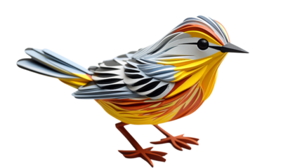 3D Warbler PNG / Transparent