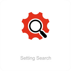 Fototapeta premium Setting Search and search icon concept