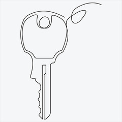 Continuous line hand drawing vector illustration key art