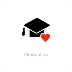 Graduation and degree icon concept
