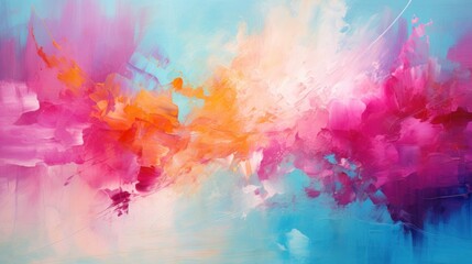 Abstract watercolor background with blue, pink, purple and yellow colors