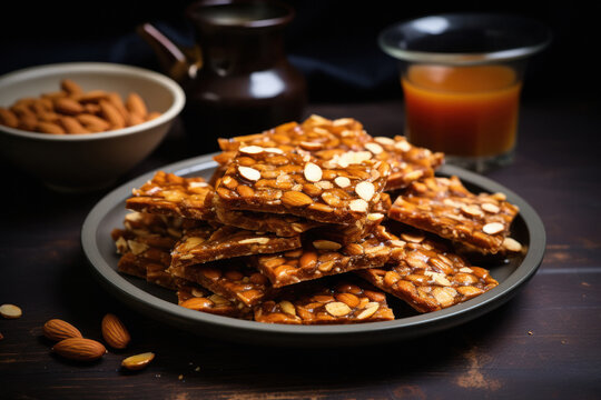 Indian sweet mithai made from groundnut peanut and jaggery