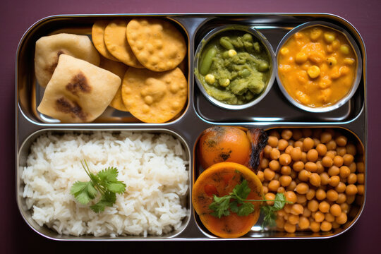 Traditional Indian Food or veg thali