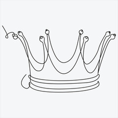 Continuous line hand drawing vector illustration crown art
