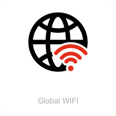 Global WIFI and icon concept