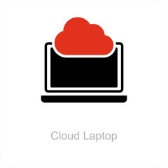 Cloud Laptop and icon concept