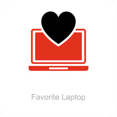Favorite Laptop and icon concept