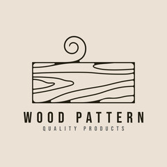 wood pattern for woodworker line art logo icon and symbol vector illustration minimalist design