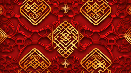 Chinese oriental pattern design. Prosperity lucky colour in red & gold. Chinese Festive celebration mood. Chinese red packet. Chinese New Year.