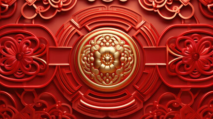 Chinese oriental pattern design. Prosperity lucky colour in red & gold. Chinese Festive celebration mood. Chinese red packet. Chinese New Year.