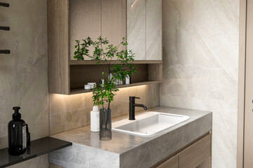 3d rendering modern bathroom interior design 