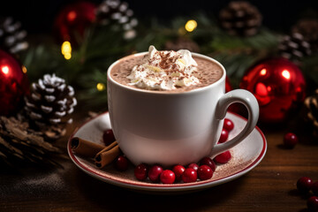Obraz na płótnie Canvas hot chocolate with whipped cream