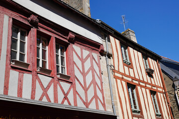 Vannes french city brittany Half-timbered houses in center city in west coast france