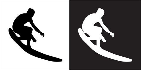 Illustration vector graphics of surf icon - obrazy, fototapety, plakaty