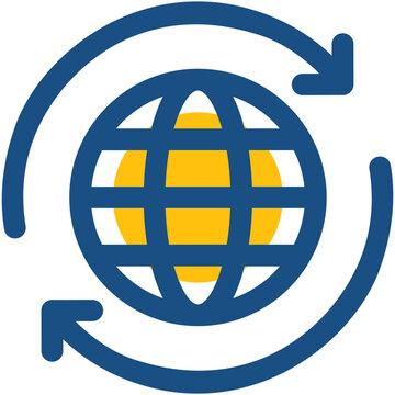 Globe Synchronization Vector Icon