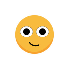 Fototapeta premium Snide smiley face. Cartoon emoji. Flat vector