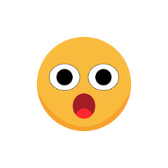 Fototapeta premium Surprised Smiley. Cartoon emoji. Flat vector