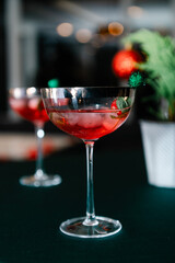 Christmas cocktail in the bar