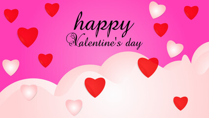 Valentine's Day background with Heart Shaped Balloons. Vector illustration. banners.Wallpaper. flyers
