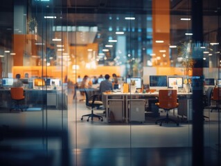 An office with people working in it. Generative AI.