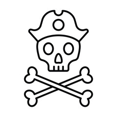 Pirate Skull icon vector on trendy design