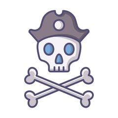 Pirate Skull icon vector on trendy design