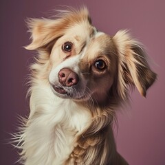 Perro con ojos expresivos y orejas levantadas (Generative AI)