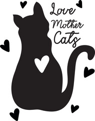 cat print,discourse,love mom cats,eps print ready,editable