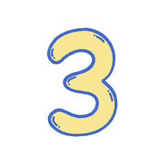 svg cute number doodle element set