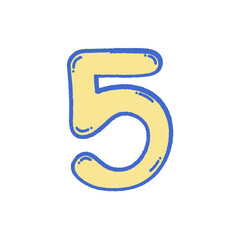 svg cute number doodle element set