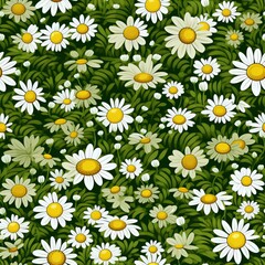 Gorgeous Daisy Blossoms. Captivating Flowers with Elegant Stems and Lush Green Leaves