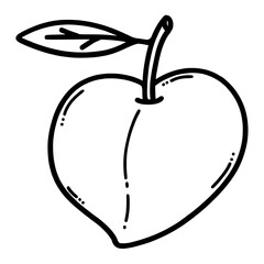 svg cutie fruits doodle element set