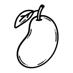 svg cutie fruits doodle element set