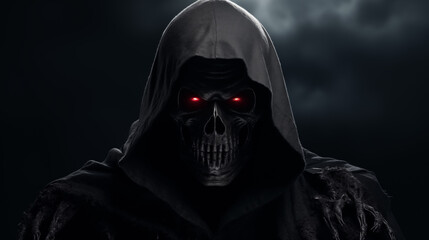 Menacing Grim Reaper Comes For Your Soul - obrazy, fototapety, plakaty