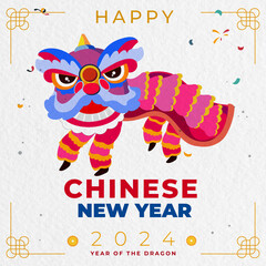flat template design for chinese new year celebration