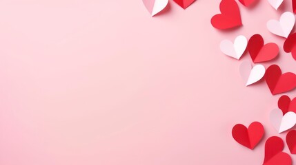 Photo of a paper heart shape on a pink background. - Powered by Adobe