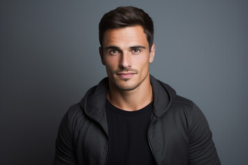 Obraz premium Handsome attractive european man on isolated background