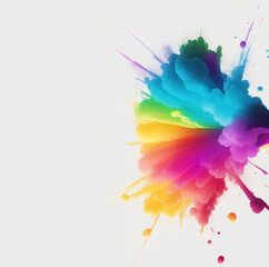 Fototapeta premium Abstract watercolor background with splashes or explosions. white background. generative ai
