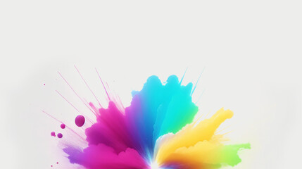Abstract watercolor background with splashes or explosions. white background. generative ai