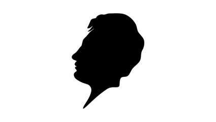 Theodor Korner, black isolated silhouette