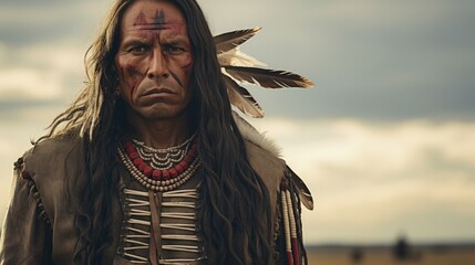 Portrait of Sioux - obrazy, fototapety, plakaty