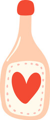 Cute Valentine love bottle illustration