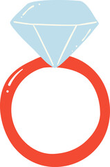 Cute Valentine dimond ring illustration
