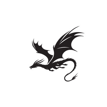 Subtle Dragon Silhouette Essence - Minimalistic Artwork Capturing the Distinctive Features and Elegance of Dragons in a Clean Style Dragon Silhouette
