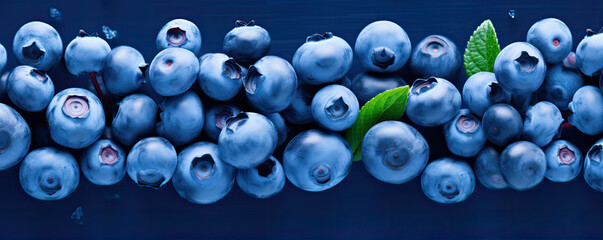 Fresh blueberries background. Blueberrie top view