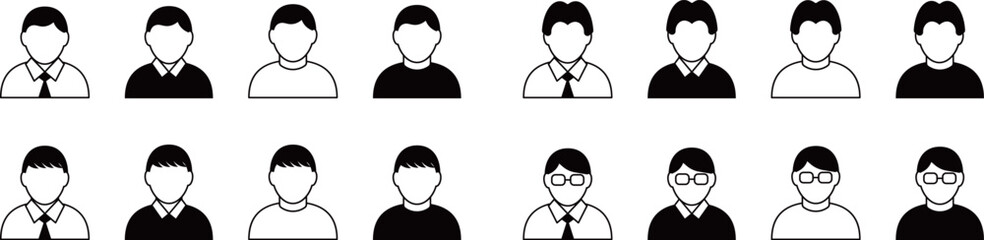 男性のアバターアイコンセット