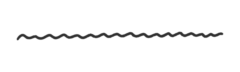  かわいい手書きの黒い波線･アンダーライン - シンプルでおしゃれな落書きのデコレーション素材 © Spica