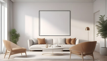 Fototapeta na wymiar modern living room with sofa. Ai